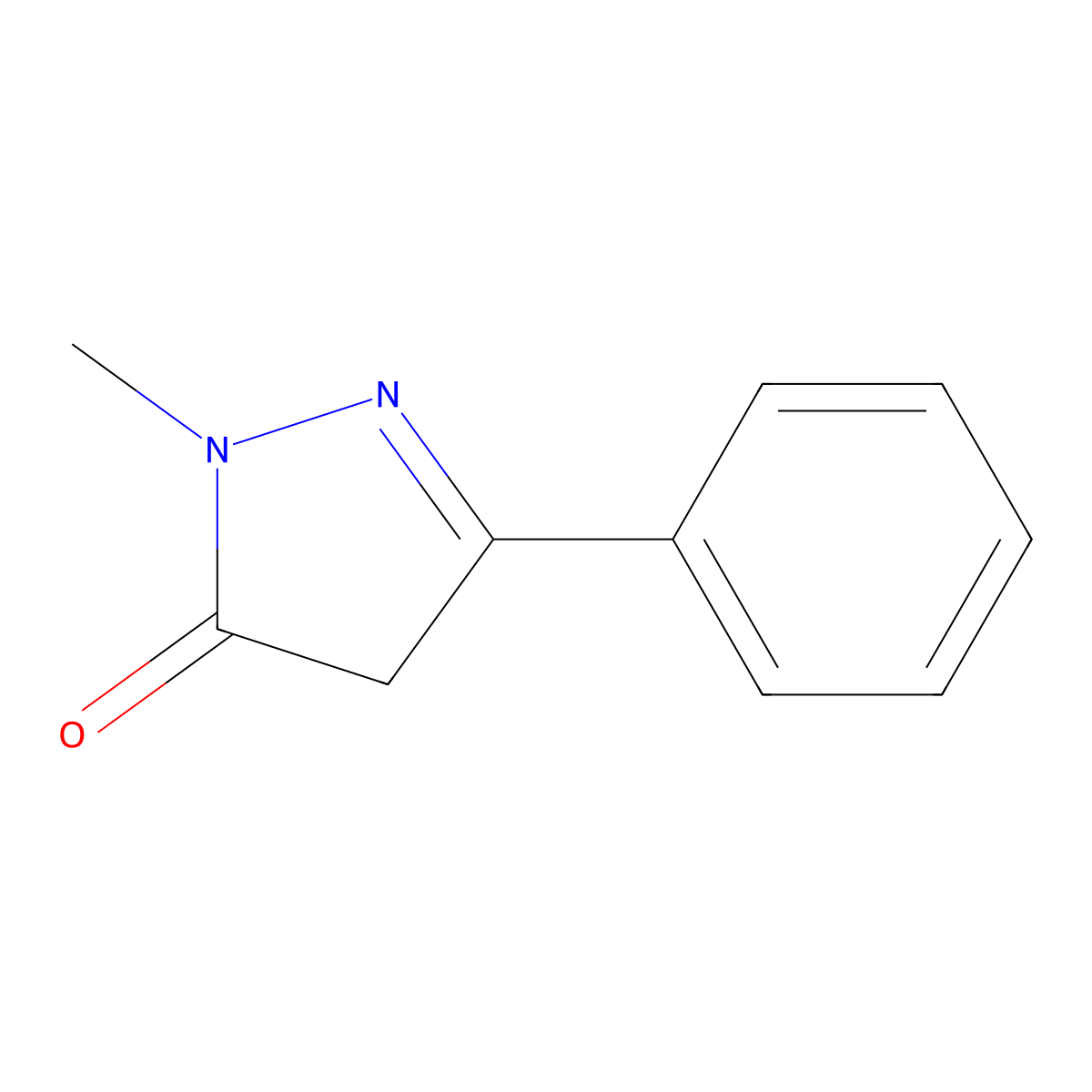 3H-Pyrazol-3-one, 2,4-dihydro-2-methyl-5-phenyl- molecular structure, CAS 41927-50-8