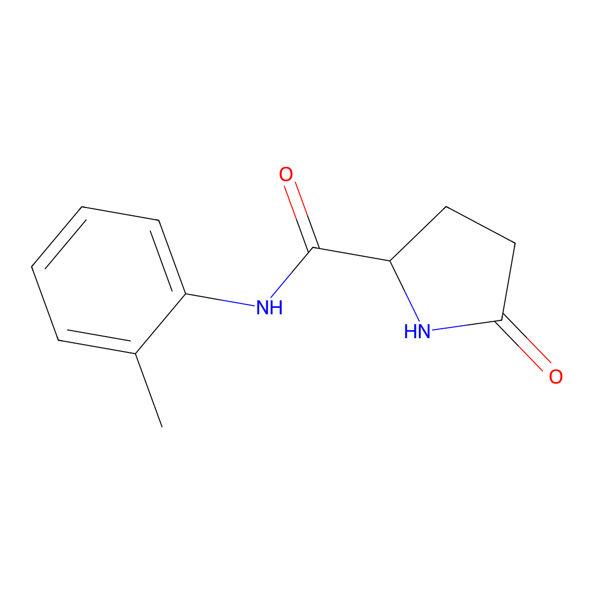 5-Oxo-pyrrolidine-2-carboxylic acid o-tolylamide molecular structure, CAS 4193-42-4