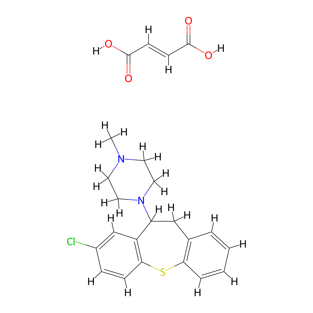 Piperazine, 1-(8-chloro-10,11-dihydrodibenzo(b,f)thiepin-10-yl)-4-methyl-, (+-)-, (Z)-2-butenedioate (1:1) molecular structure, CAS 41931-03-7