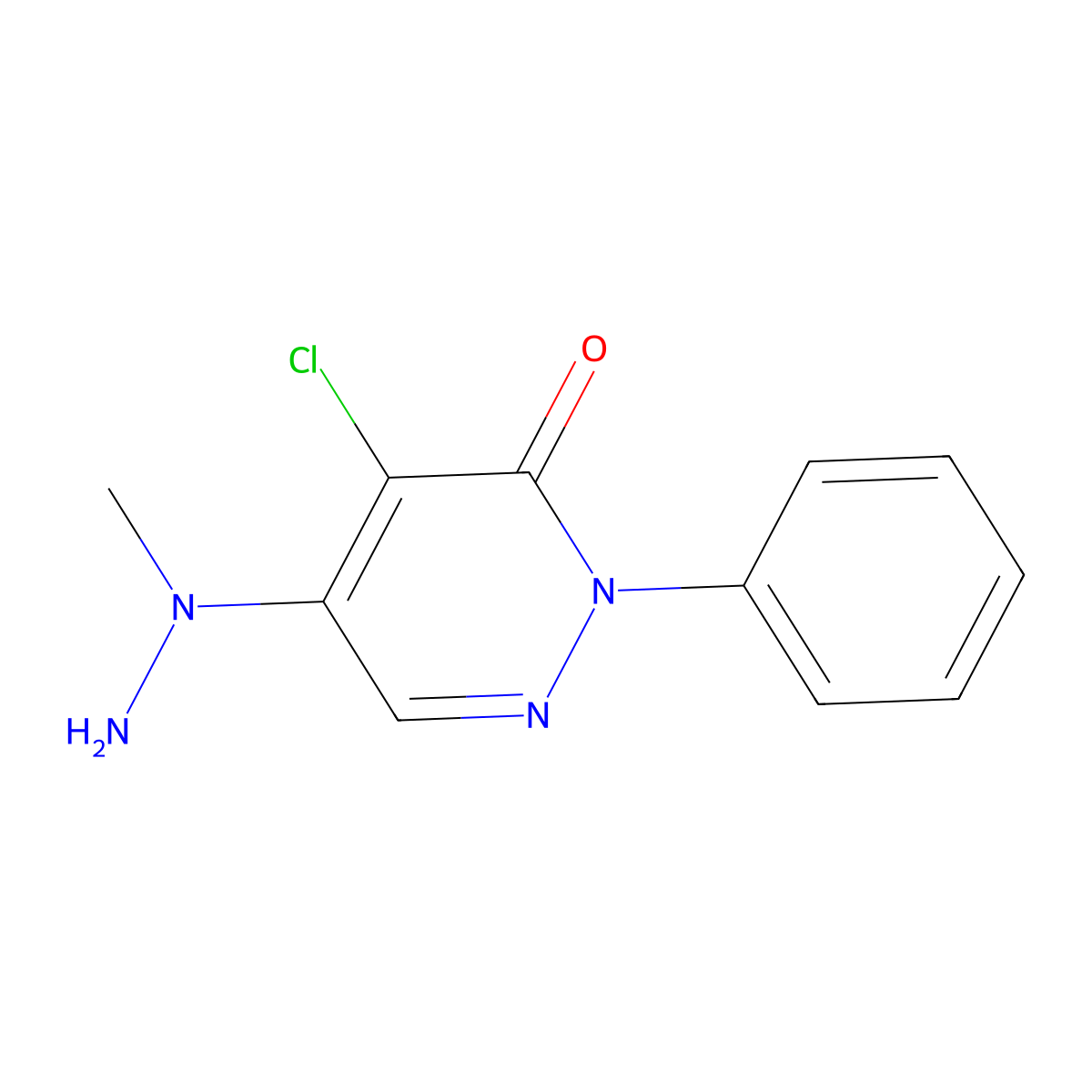 4-Chloro-5-(1-methylhydrazino)-2-phenyl-3(2H)-pyridazinone molecular structure, CAS 41932-99-4