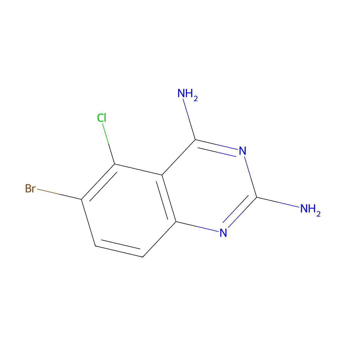 6-Bromo-5-chloroquinazoline-2,4-diamine molecular structure, CAS 41934-85-4