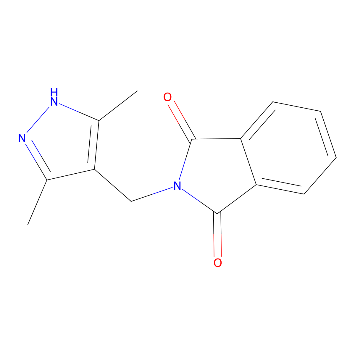2-((3,5-Dimethyl-1H-pyrazol-4-yl)methyl)isoindoline-1,3-dione molecular structure, CAS 41935-25-5