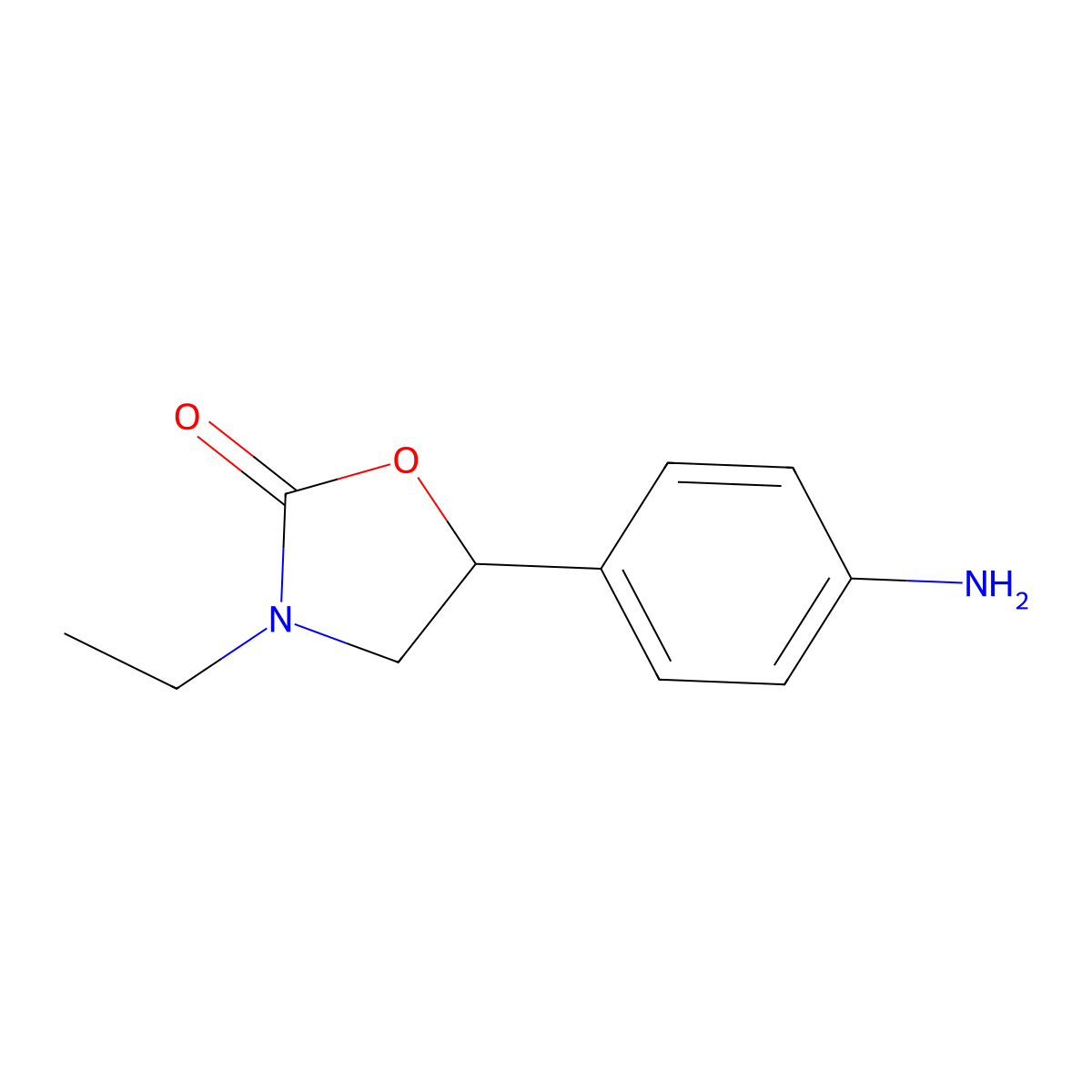 5-(4-Aminophenyl)-3-ethyl-1,3-oxazolidin-2-one molecular structure, CAS 41936-95-2