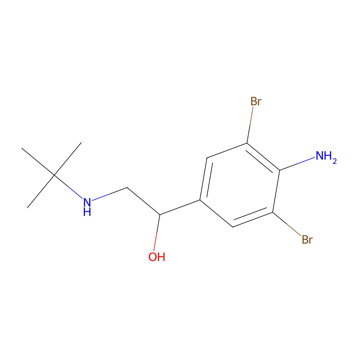 Brombuterol molecular structure, CAS 41937-02-4