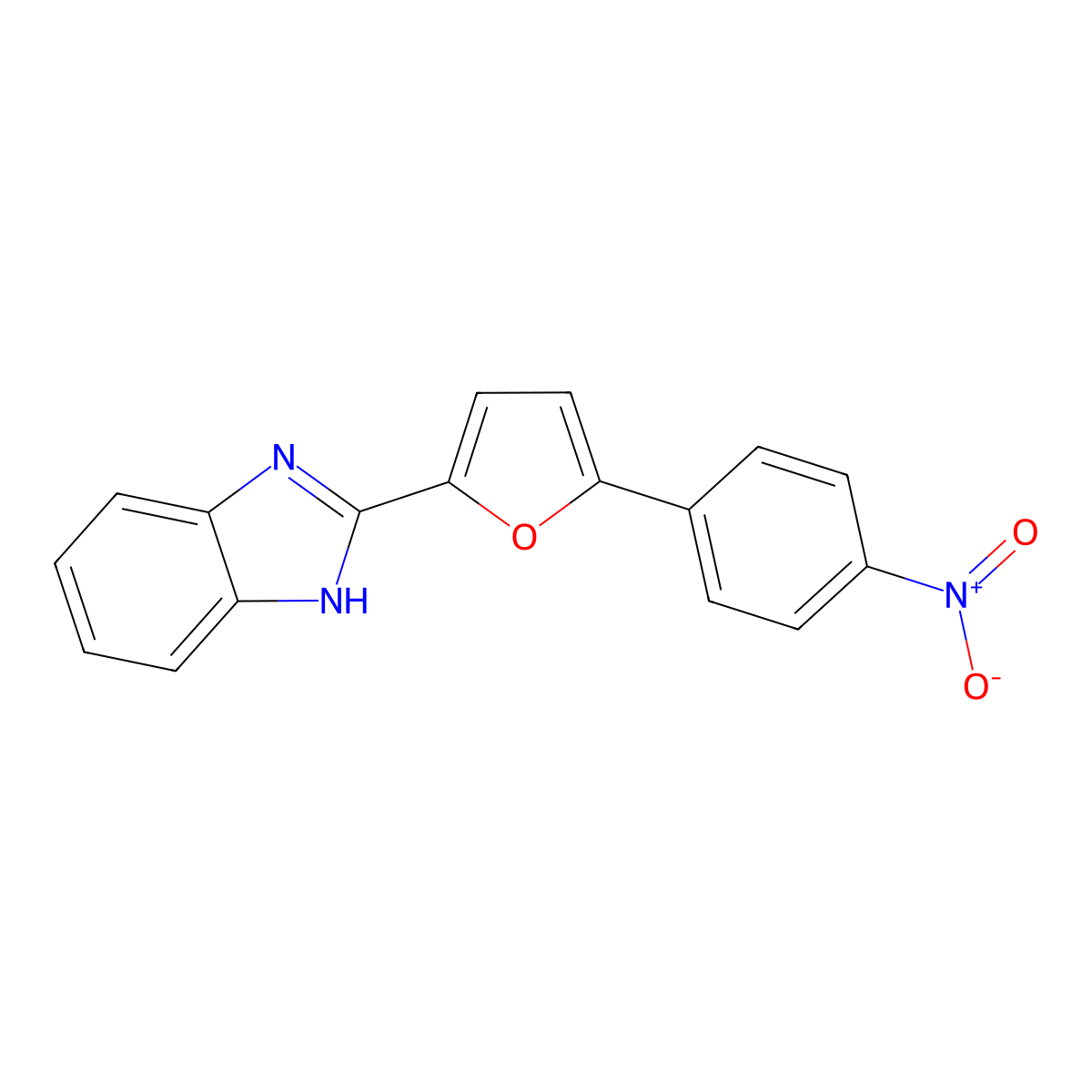 2-(5-(4-Nitrophenyl)furan-2-yl)-1H-benzo[d]imidazole molecular structure, CAS 41939-42-8
