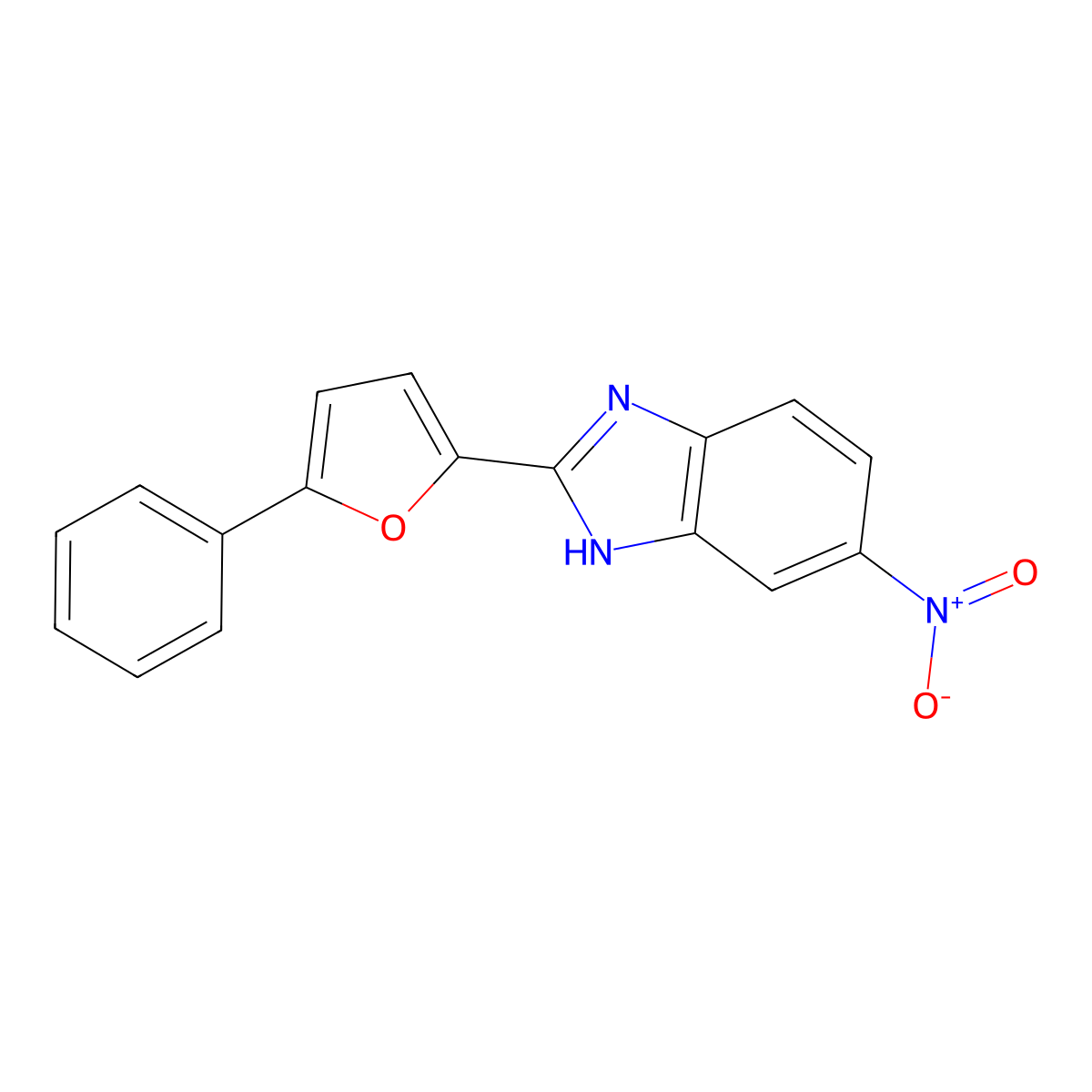 6-nitro-2-(5-phenylfuran-2-yl)-1H-benzimidazole molecular structure, CAS 41939-43-9