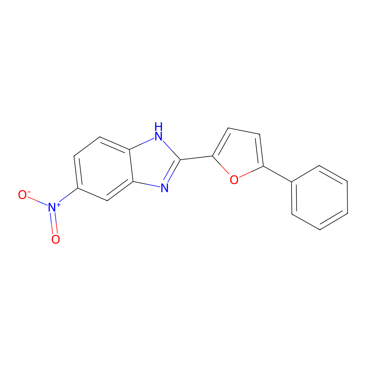 6-nitro-2-(5-phenylfuran-2-yl)-1H-benzimidazole molecular structure, CAS 41939-43-9