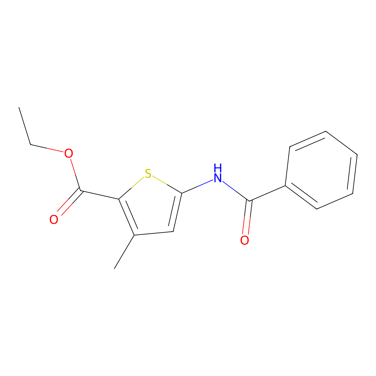 Ethyl 5-benzamido-3-methylthiophene-2-carboxylate molecular structure, CAS 41940-44-7