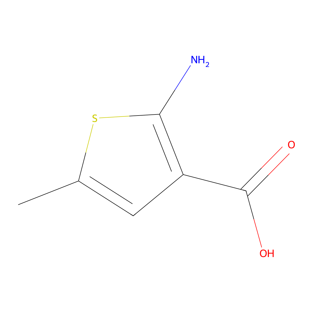 2-Amino-5-methylthiophene-3-carboxylic acid molecular structure, CAS 41940-47-0
