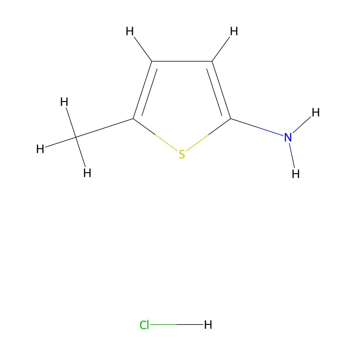 5-Methylthiophen-2-amine hydrochloride molecular structure, CAS 41940-48-1