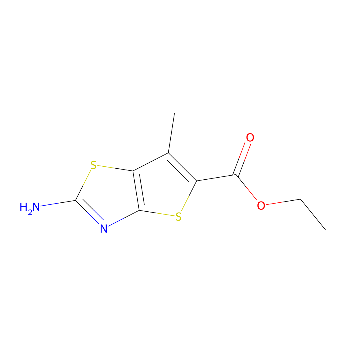 Ethyl 2-amino-6-methylthieno[2,3-d][1,3]thiazole-5-carboxylate molecular structure, CAS 41940-53-8