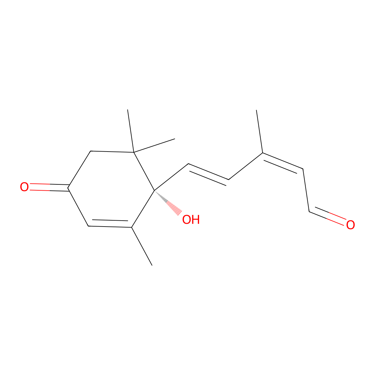 Abscisic aldehyde, (+)- molecular structure, CAS 41944-86-9