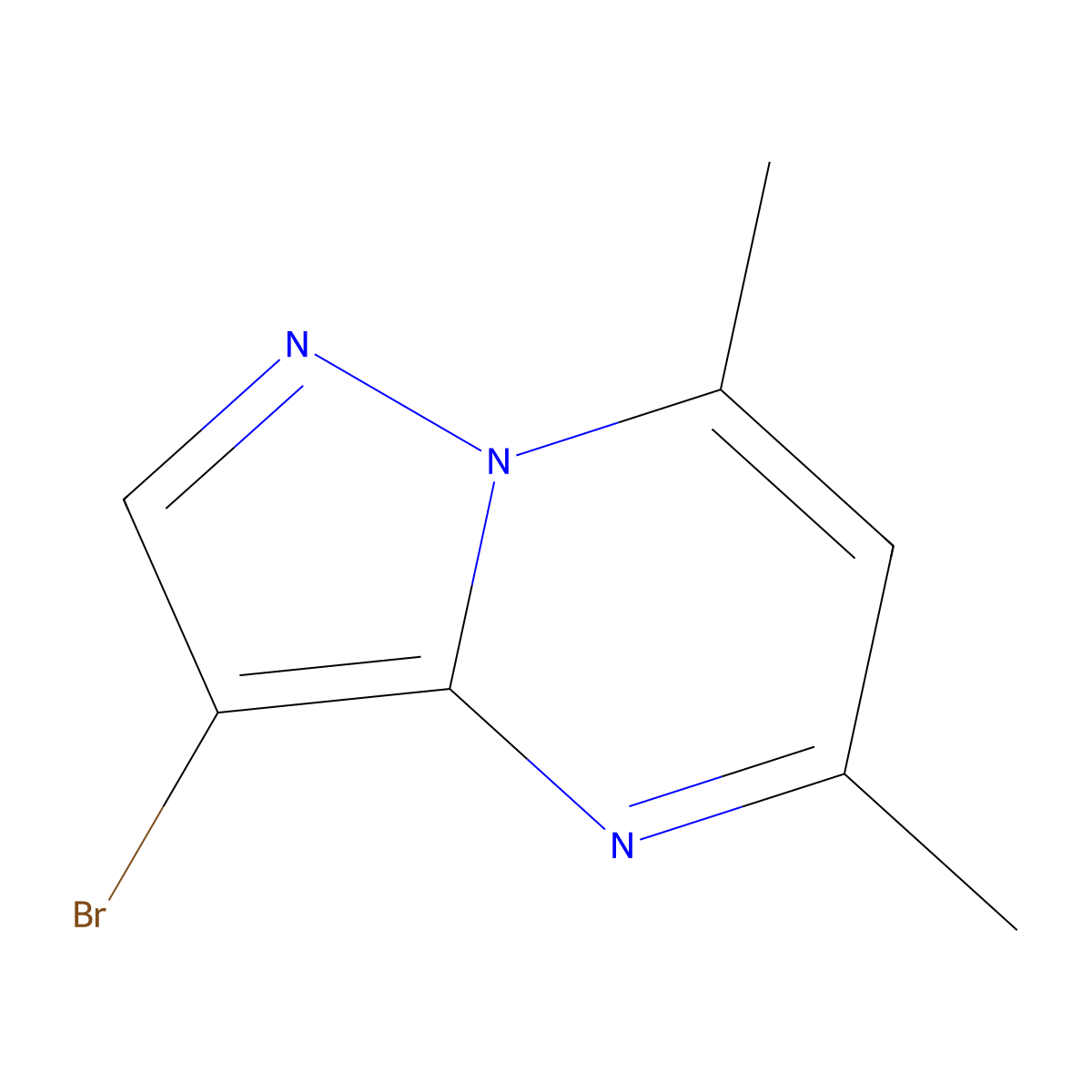 3-Bromo-5,7-dimethylpyrazolo(1,5-a)pyrimidine molecular structure, CAS 41945-37-3