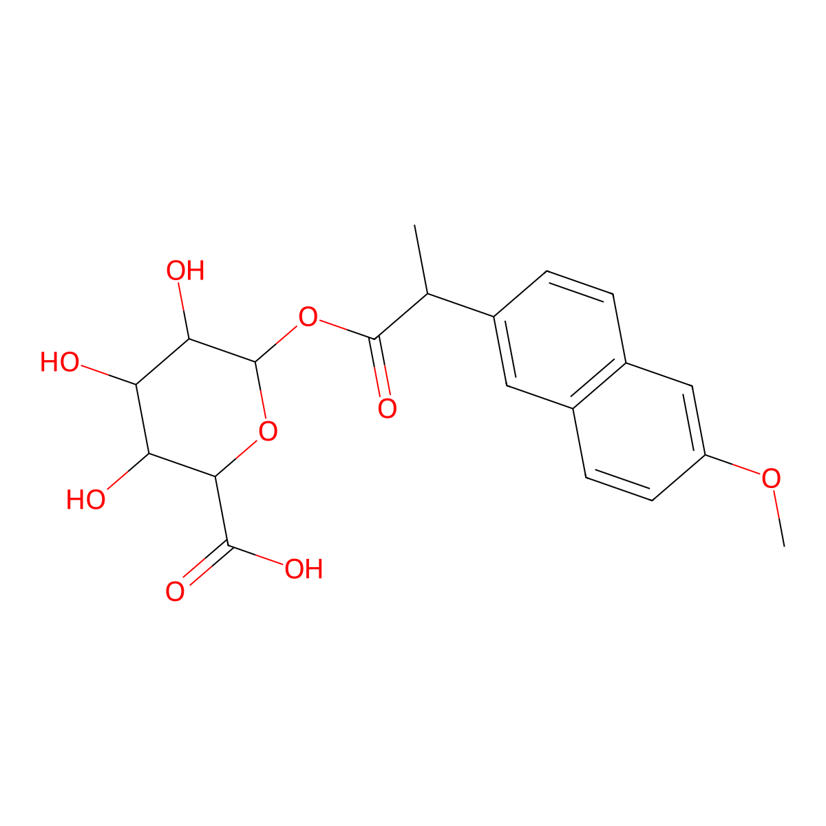 Naproxen glucuronide, (S)- molecular structure, CAS 41945-43-1
