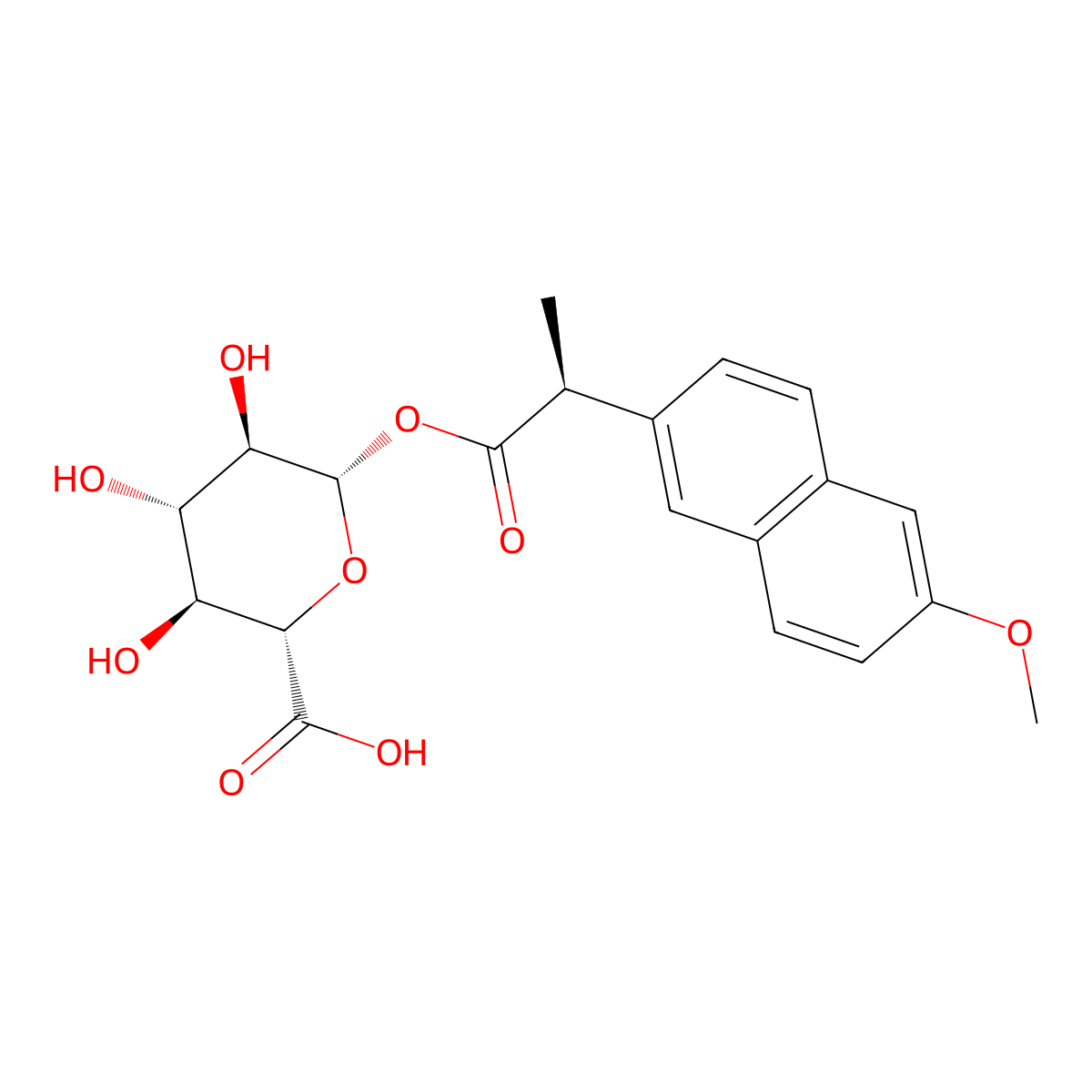 Naproxen glucuronide, (S)- molecular structure, CAS 41945-43-1