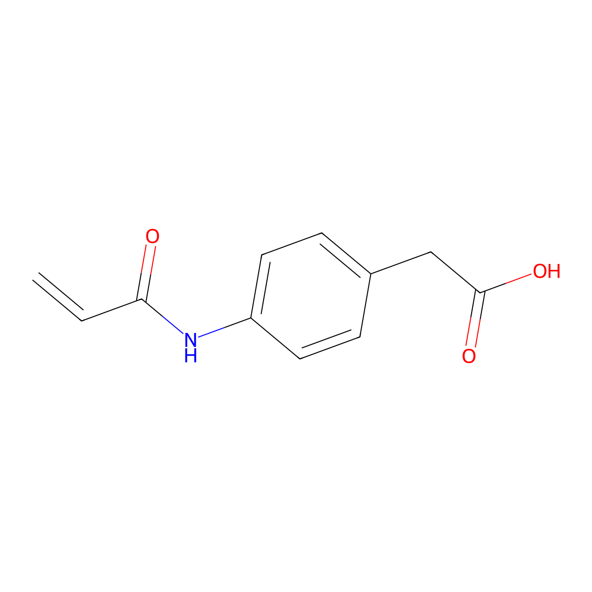 2-(4-(Prop-2-enamido)phenyl)acetic acid molecular structure, CAS 41948-63-4