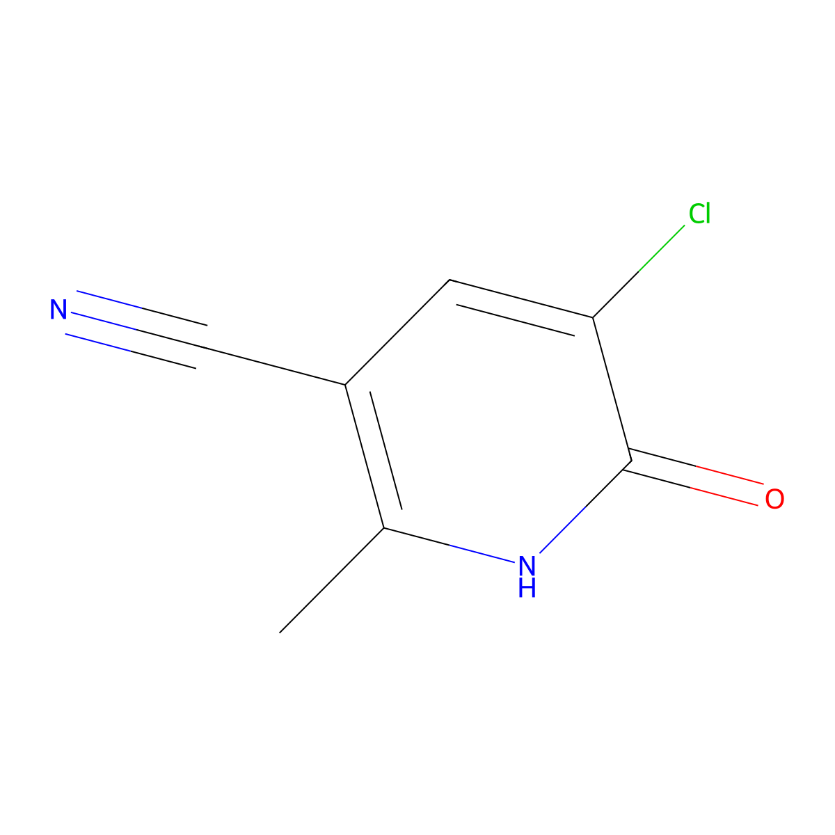 5-Chloro-2-methyl-6-oxo-1,6-dihydropyridine-3-carbonitrile molecular structure, CAS 41948-69-0