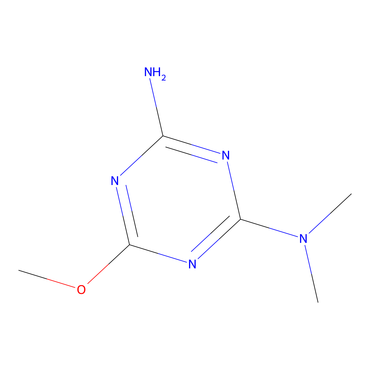 6-Methoxy-N2,N2-dimethyl-1,3,5-triazine-2,4-diamine molecular structure, CAS 41949-23-9