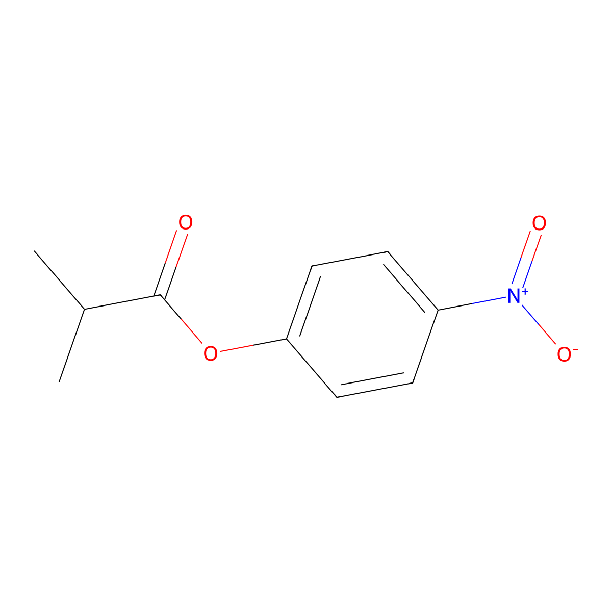 2-Methylpropionic acid, 4-nitrophenyl ester molecular structure, CAS 4195-16-8