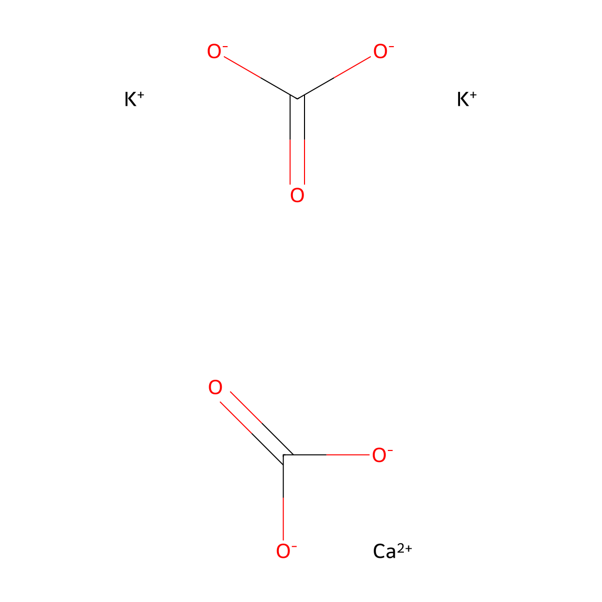 Carbonic acid, calcium potassium salt (2:1:2) molecular structure, CAS 4195-60-2