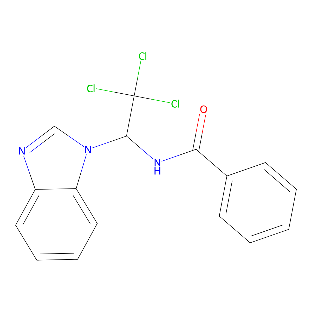 N-[1-(1H-1,3-benzodiazol-1-yl)-2,2,2-trichloroethyl]benzamide molecular structure, CAS 41951-38-6