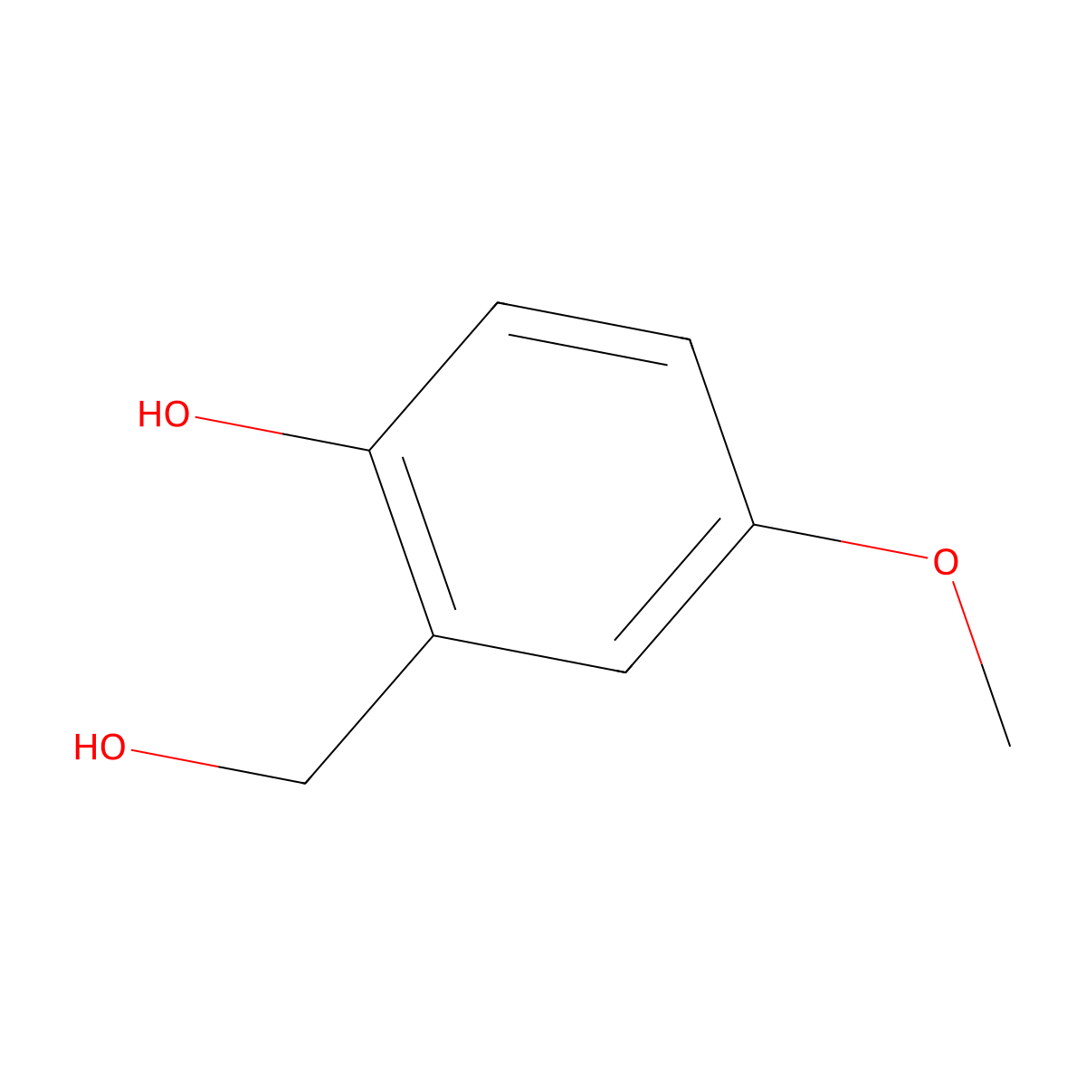 2-(Hydroxymethyl)-4-methoxyphenol molecular structure, CAS 41951-76-2