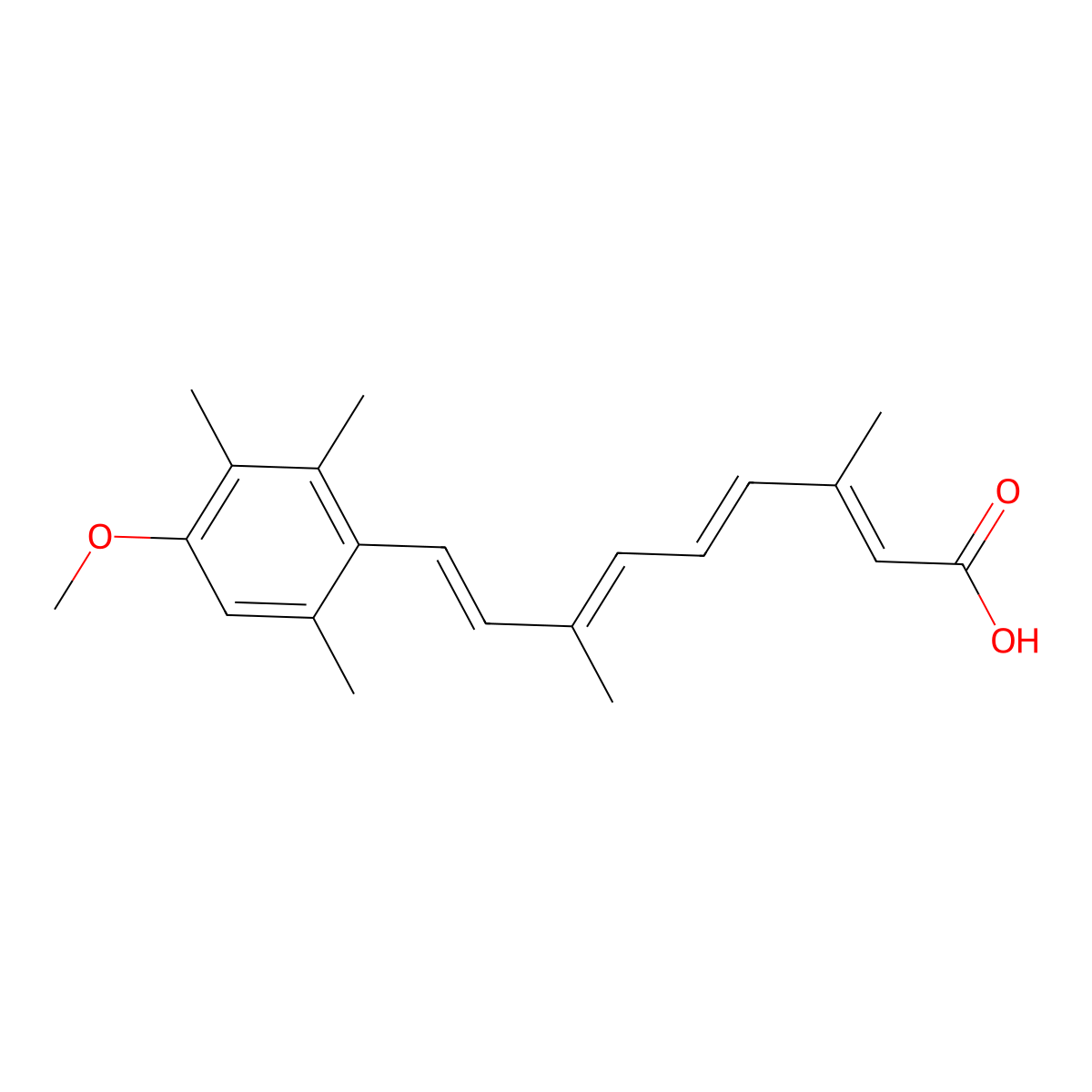 9-(4-Methoxy-2,3,6-trimethylphenyl)-3,7-dimethyl-2,4,6,8-nonatetraenoic acid molecular structure, CAS 419534-31-9