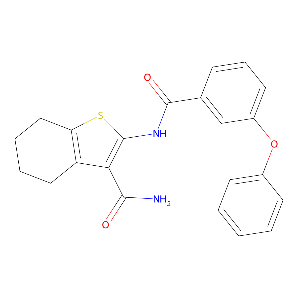 2-(3-Phenoxybenzamido)-4,5,6,7-tetrahydrobenzo[b]thiophene-3-carboxamide molecular structure, CAS 419538-05-9