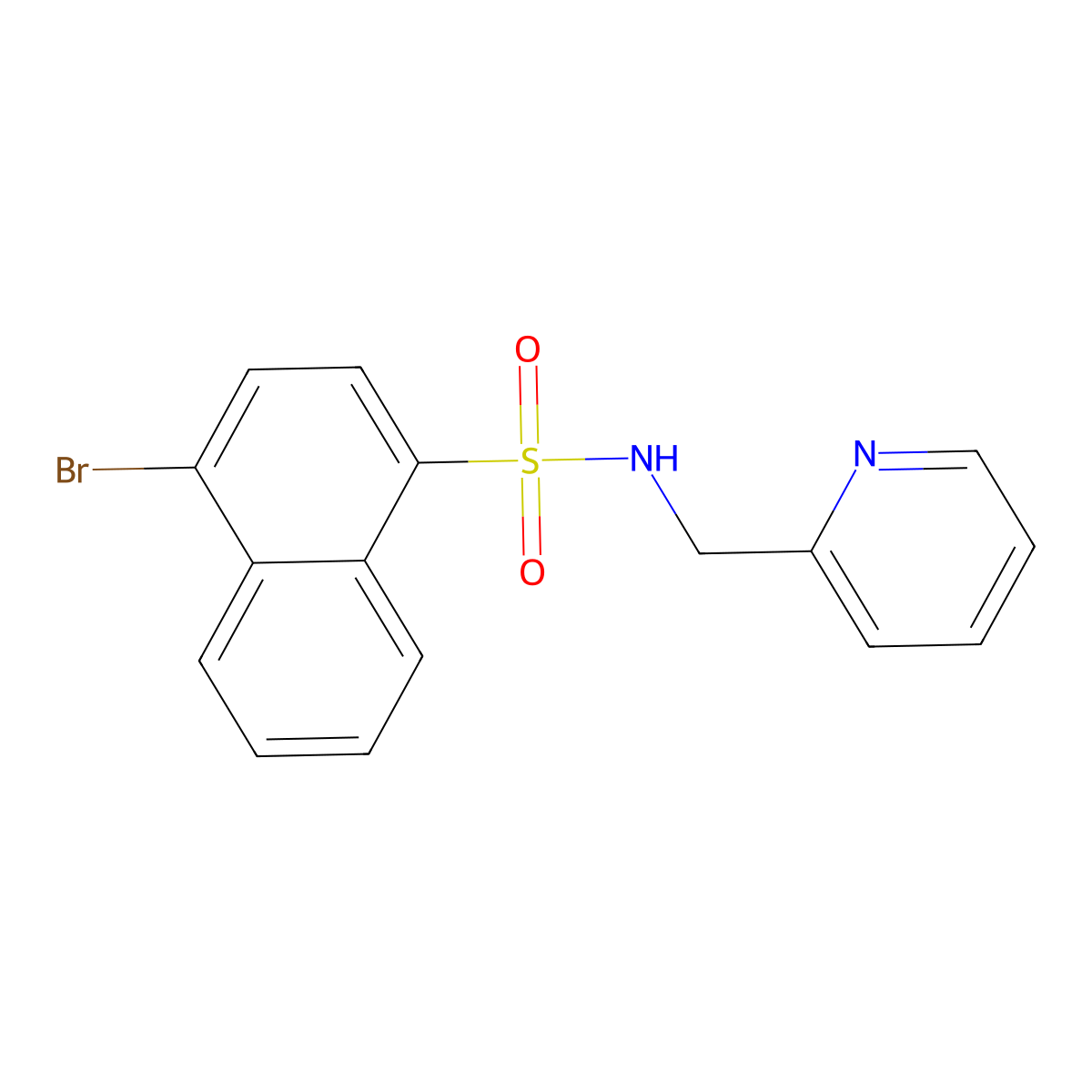 4-Bromo-N-(2-pyridinylmethyl)-1-naphthalenesulfonamide molecular structure, CAS 419538-69-5