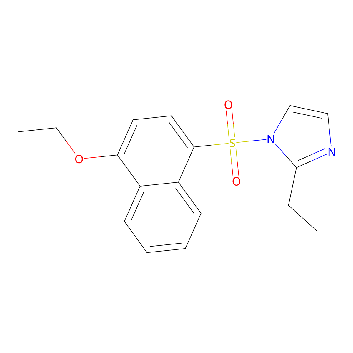 1-[(4-Ethoxynaphthyl)sulfonyl]-2-ethylimidazole molecular structure, CAS 419539-08-5