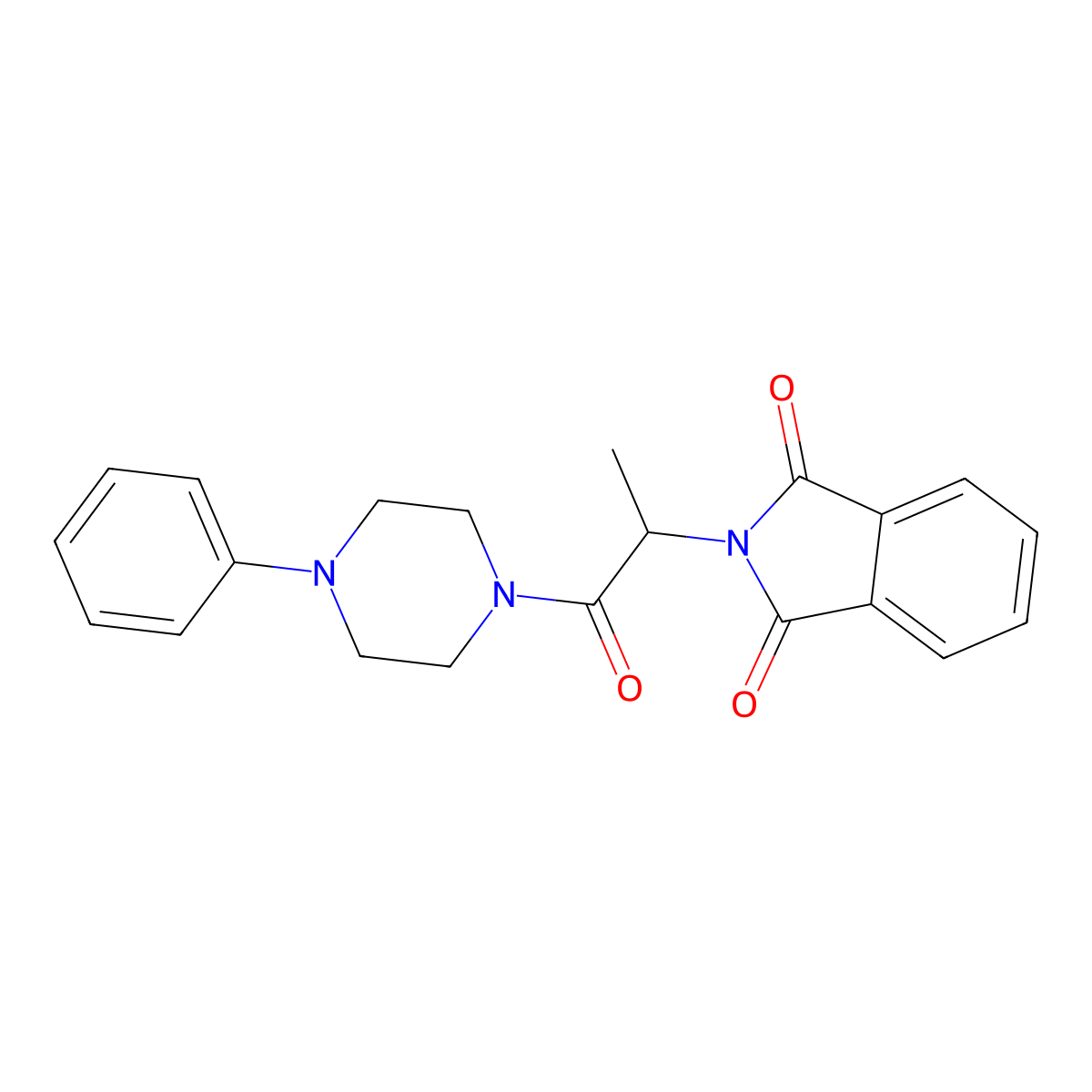 2-[1-Oxo-1-(4-phenylpiperazin-1-yl)propan-2-yl]isoindole-1,3-dione molecular structure, CAS 419539-09-6