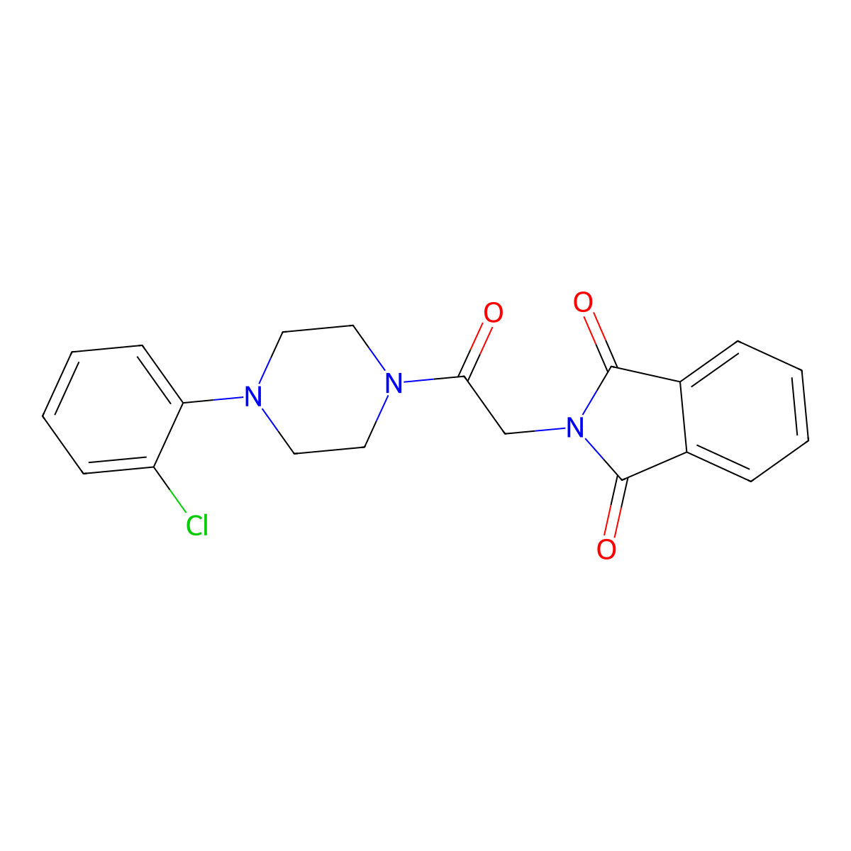 2-(2-(4-(2-Chlorophenyl)piperazin-1-yl)-2-oxoethyl)isoindoline-1,3-dione molecular structure, CAS 419539-48-3