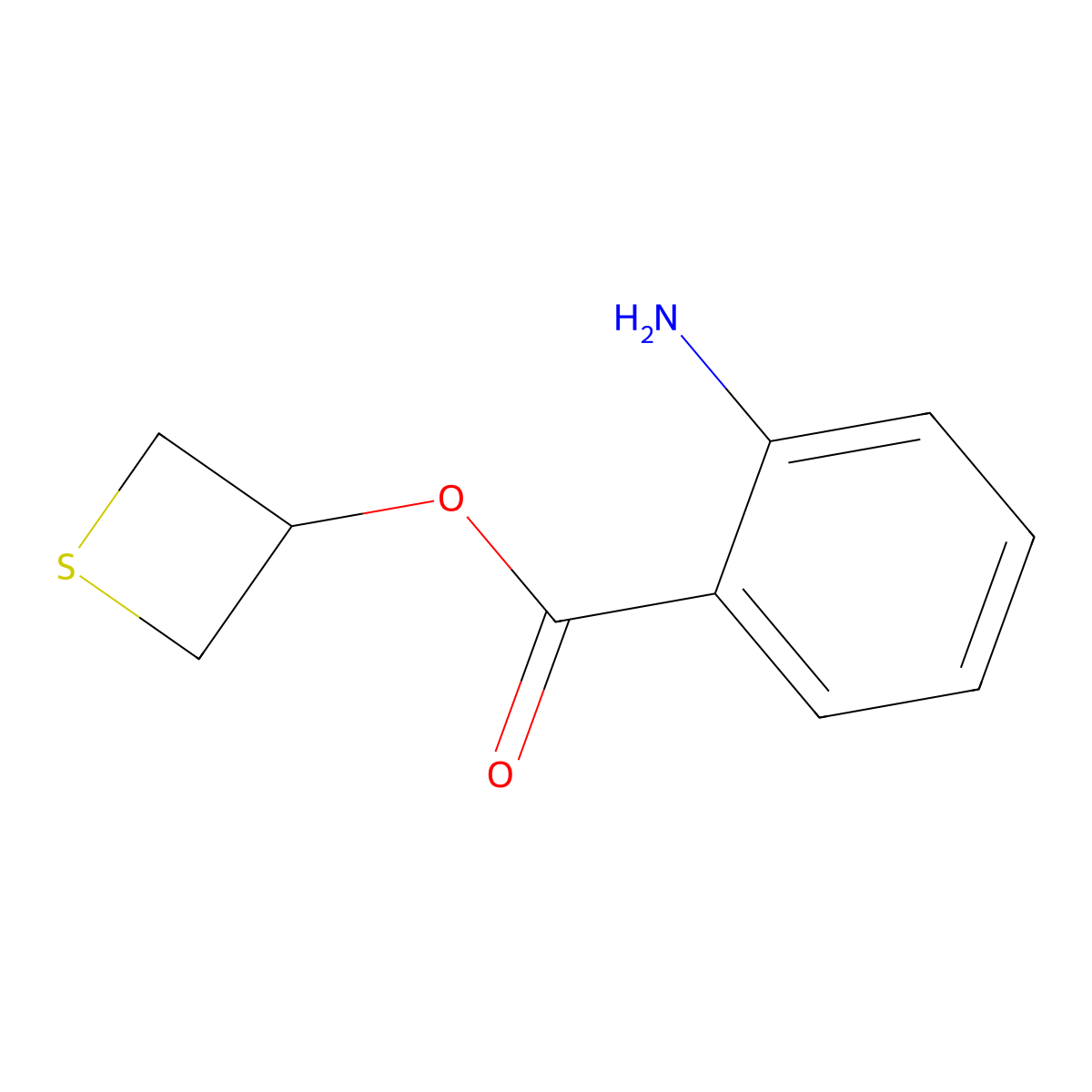 Thietan-3-yl 2-aminobenzoate molecular structure, CAS 419539-93-8