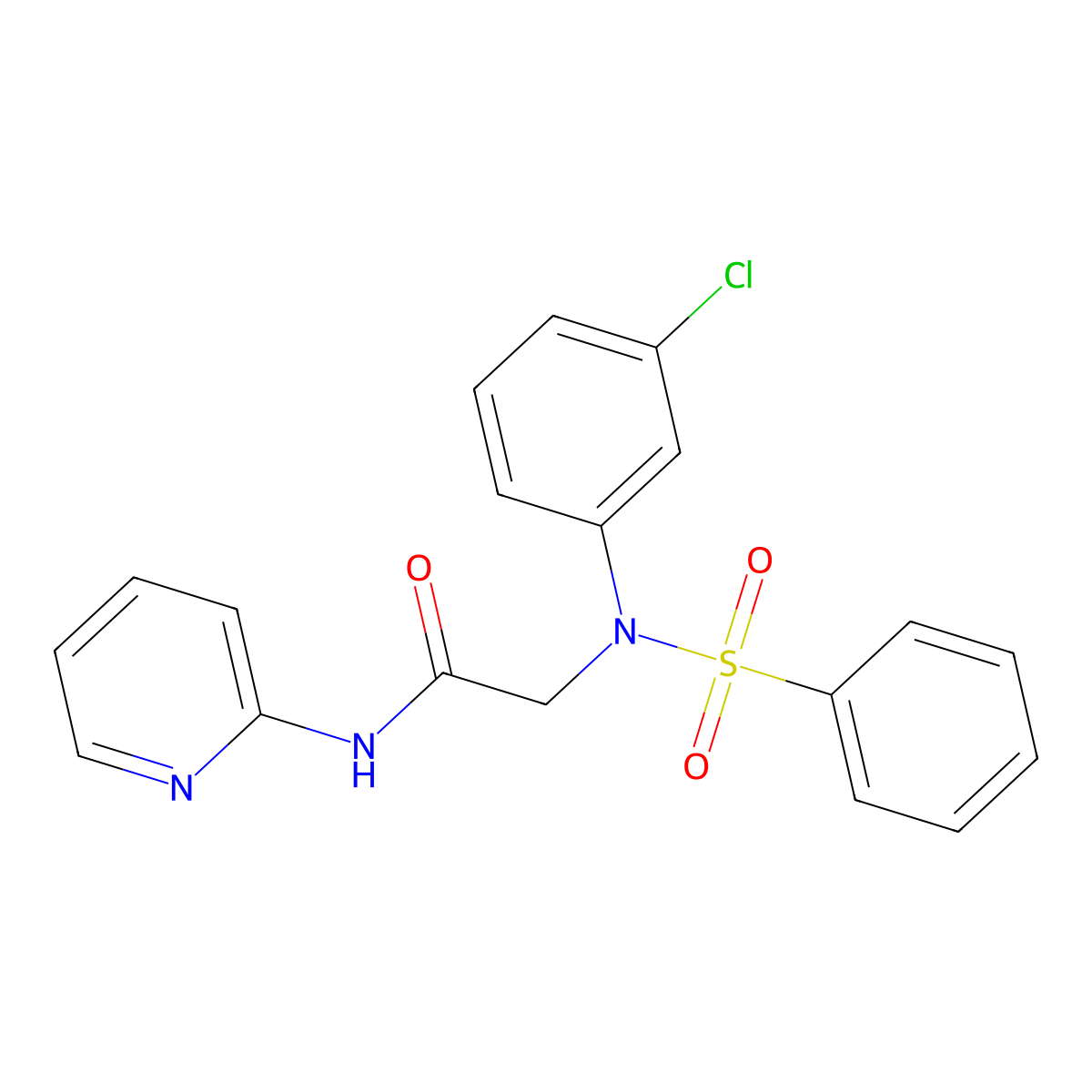 2-[N-(benzenesulfonyl)-3-chloroanilino]-N-pyridin-2-ylacetamide molecular structure, CAS 419540-37-7