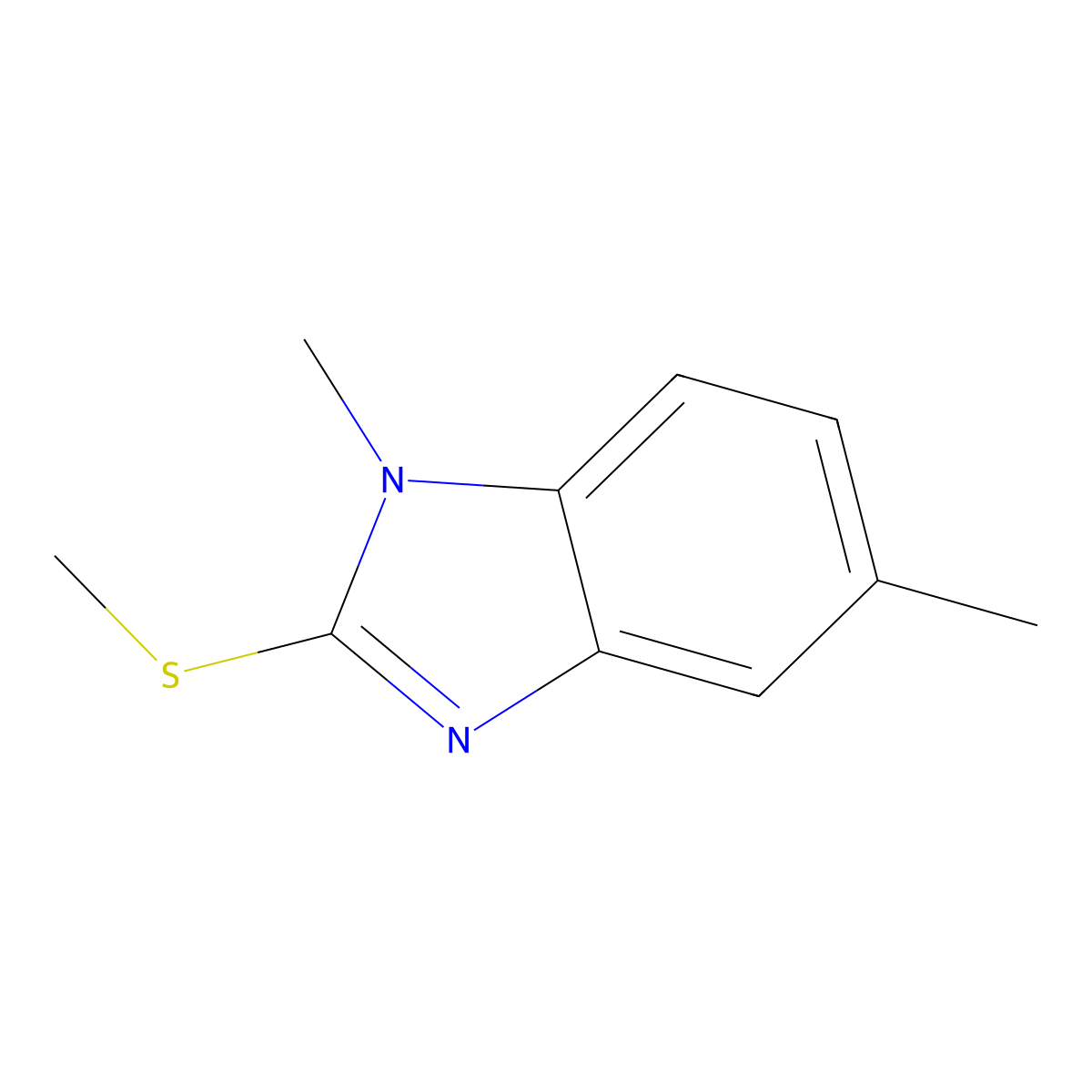 1,5-Dimethyl-2-(methylthio)-1H-benzo[d]imidazole molecular structure, CAS 419540-44-6