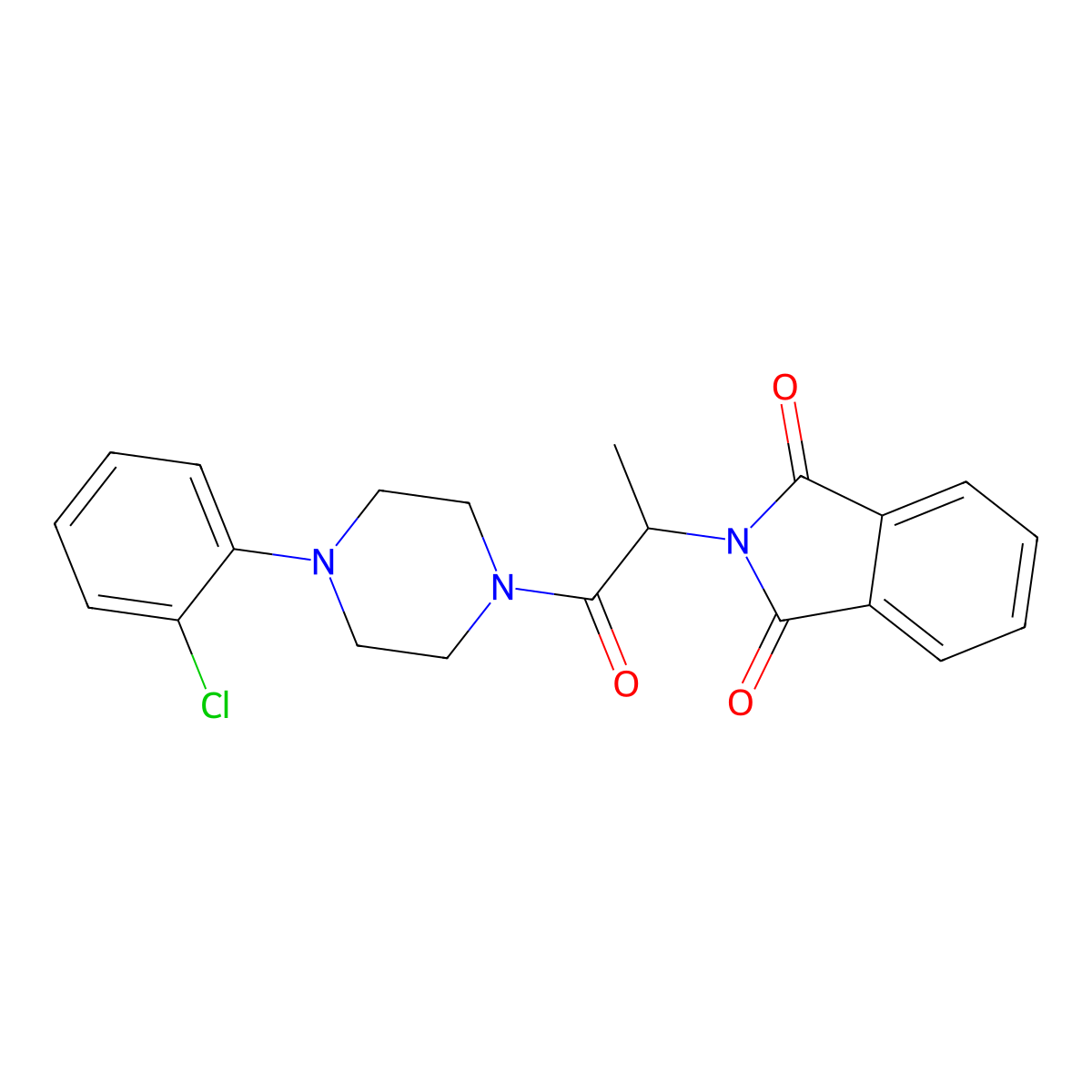 2-[1-[4-(2-Chlorophenyl)piperazin-1-yl]-1-oxopropan-2-yl]isoindole-1,3-dione molecular structure, CAS 419540-60-6