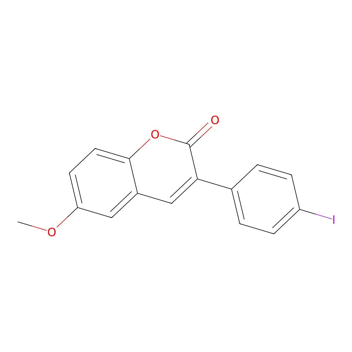 3-(4-Iodophenyl)-6-methoxychromen-2-one molecular structure, CAS 419540-74-2