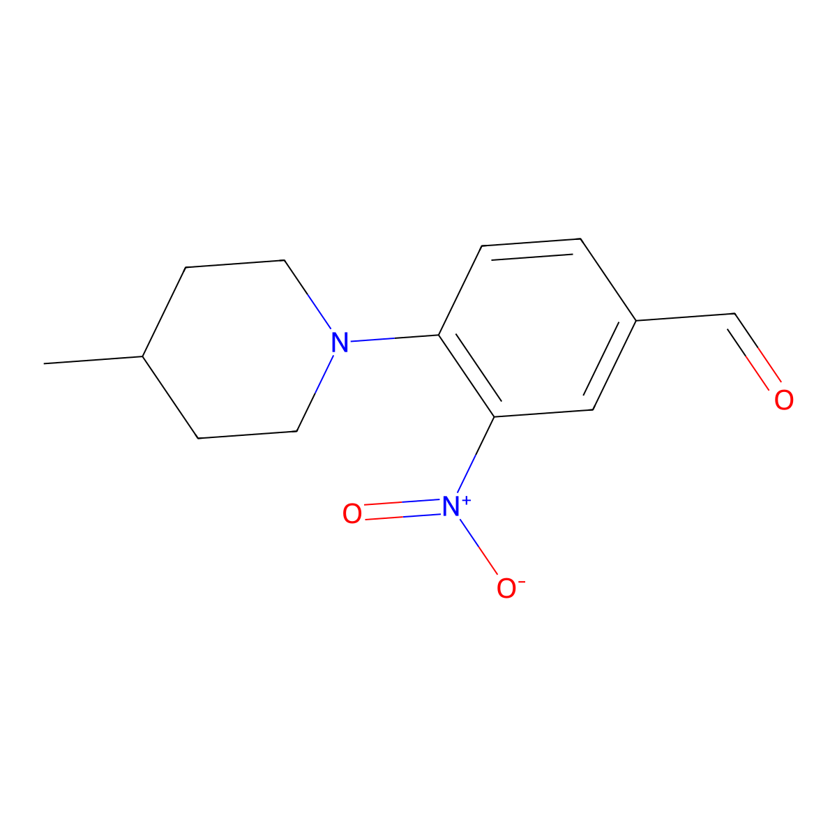 4-(4-Methylpiperidin-1-yl)-3-nitrobenzaldehyde molecular structure, CAS 419541-62-1