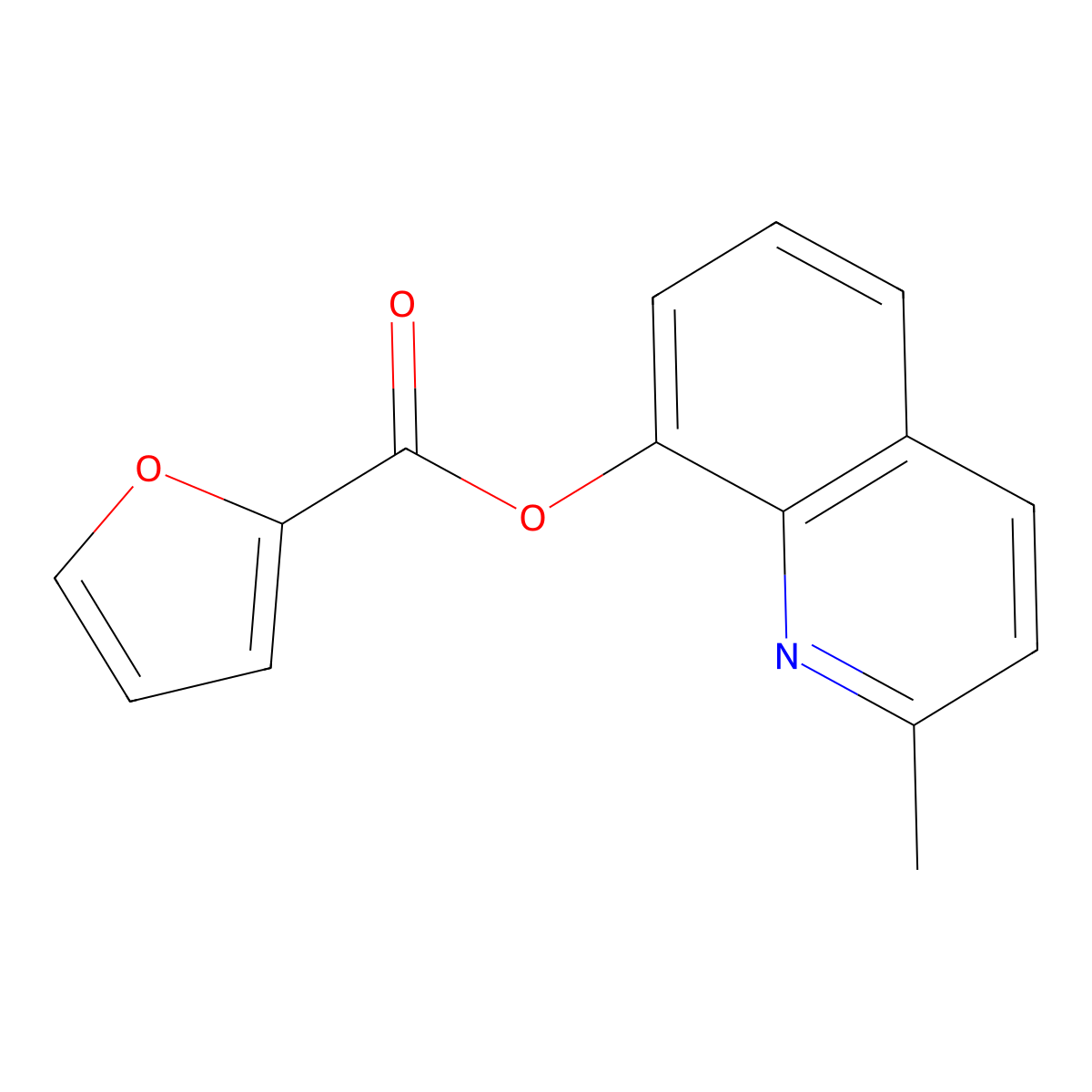 2-Methylquinolin-8-yl furan-2-carboxylate molecular structure, CAS 419541-93-8