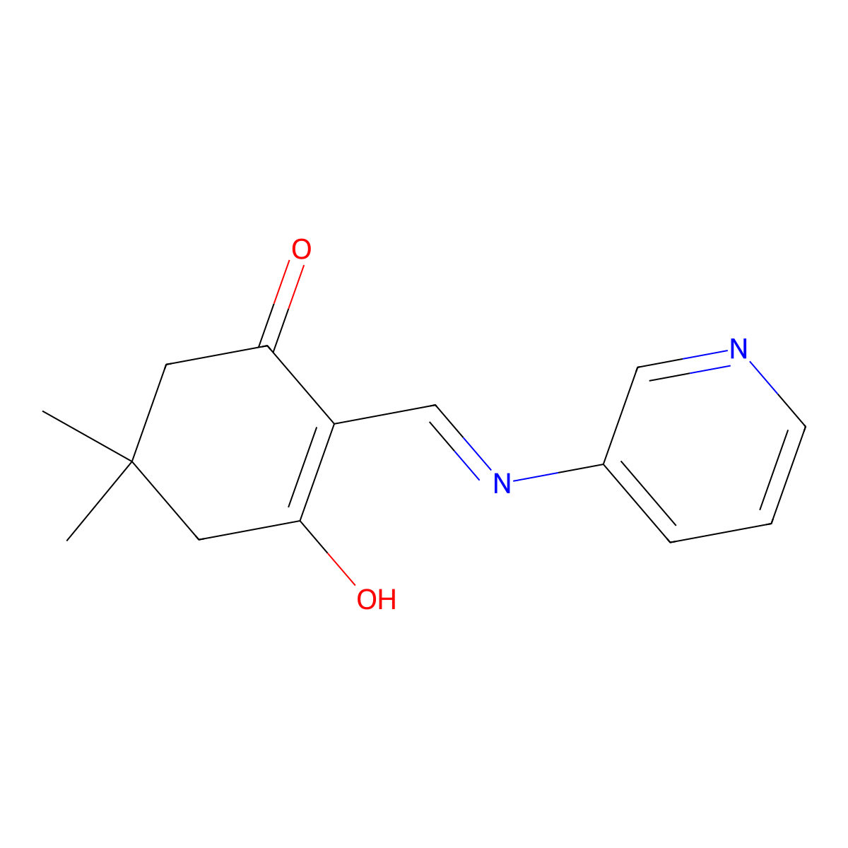 5,5-Dimethyl-2-[(3-pyridinylamino)methylene]-1,3-cyclohexanedione molecular structure, CAS 419542-34-0