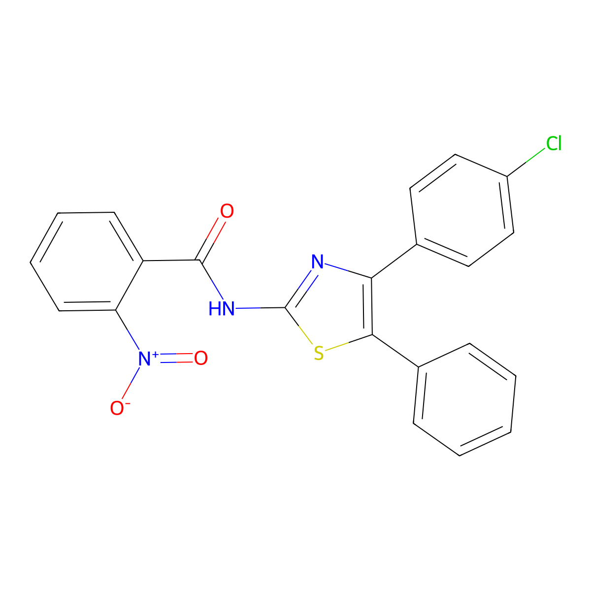 N-[4-(4-chlorophenyl)-5-phenyl-1,3-thiazol-2-yl]-2-nitrobenzamide molecular structure, CAS 419546-59-1