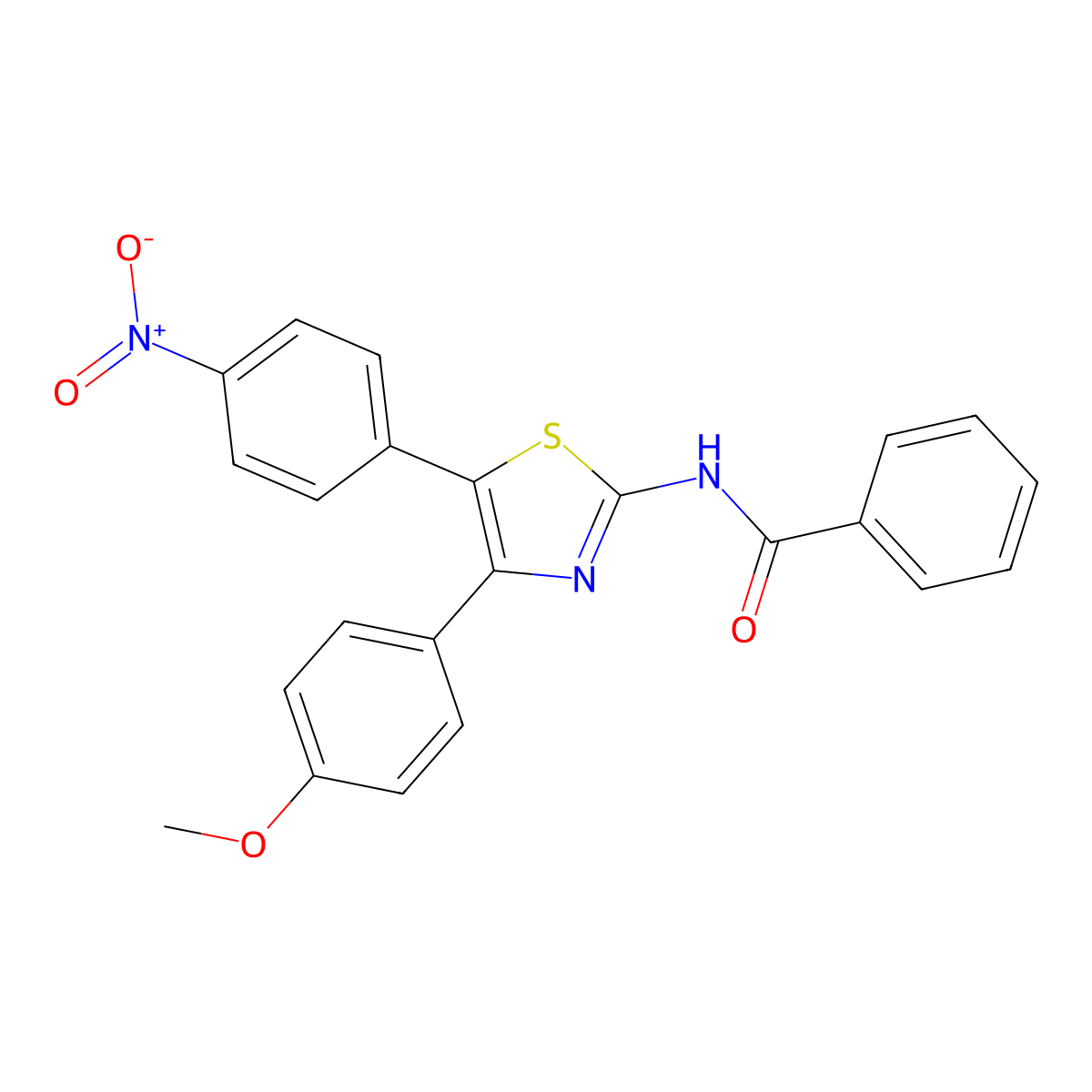 N-[4-(4-methoxyphenyl)-5-(4-nitrophenyl)-1,3-thiazol-2-yl]benzamide molecular structure, CAS 419547-34-5