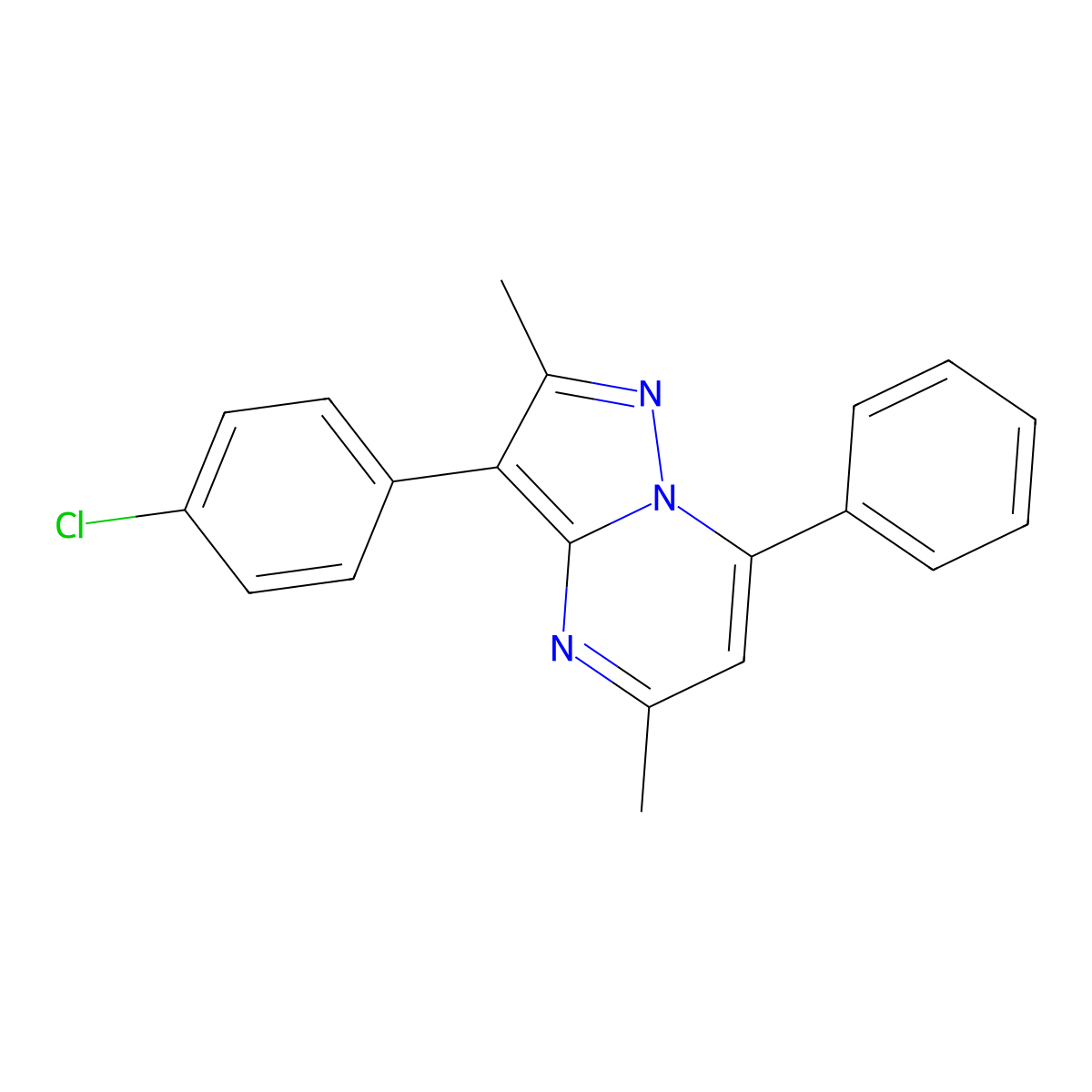 3-(4-Chlorophenyl)-2,5-dimethyl-7-phenylpyrazolo[1,5-a]pyrimidine molecular structure, CAS 419547-42-5