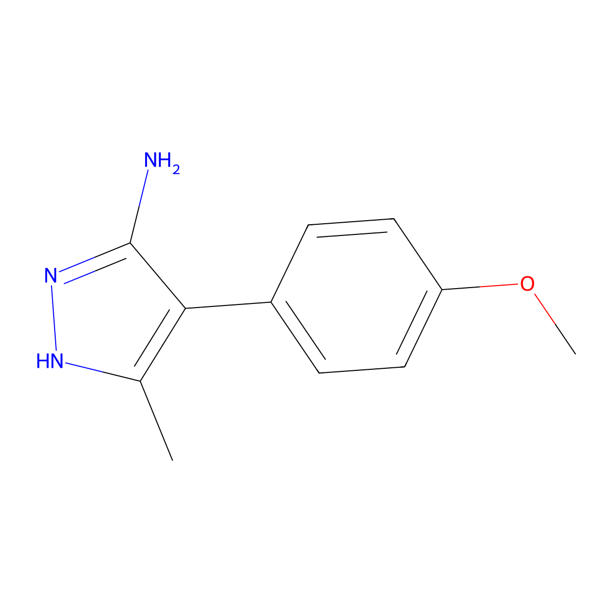 4-(4-methoxyphenyl)-3-methyl-1H-pyrazol-5-amine molecular structure, CAS 419550-79-1