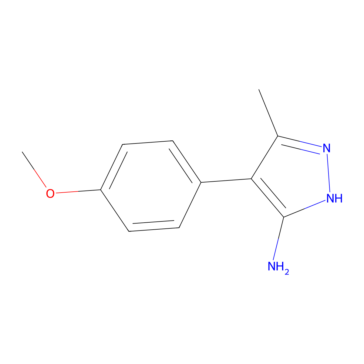 4-(4-methoxyphenyl)-3-methyl-1H-pyrazol-5-amine molecular structure, CAS 419550-79-1