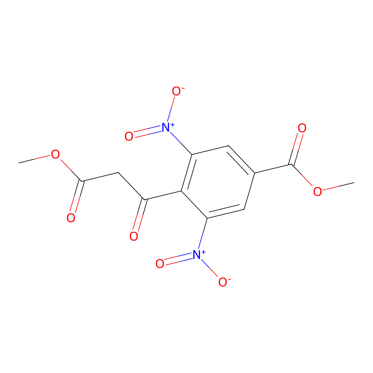 Methyl 4-(3-methoxy-3-oxopropanoyl)-3,5-dinitrobenzoate molecular structure, CAS 419552-08-2
