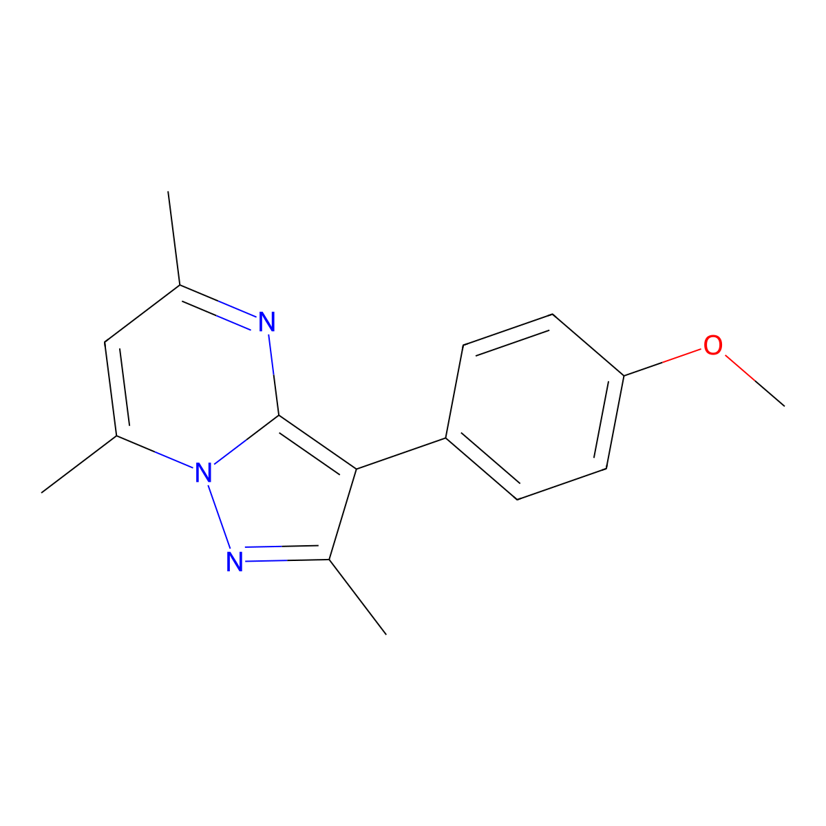 3-(4-Methoxyphenyl)-2,5,7-trimethylpyrazolo[1,5-a]pyrimidine molecular structure, CAS 419552-40-2
