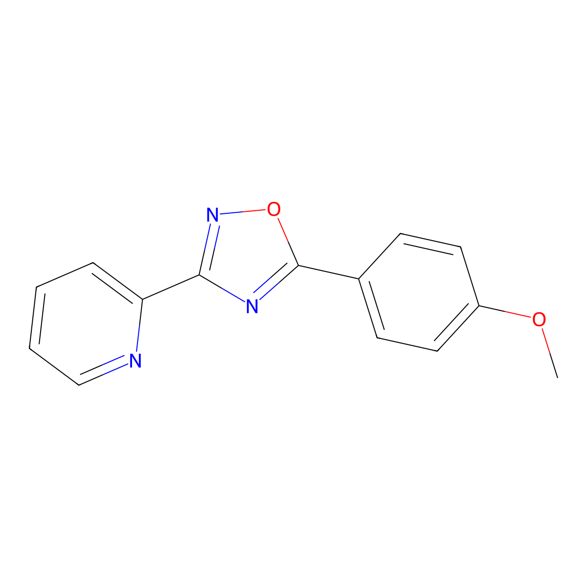 5-(4-Methoxyphenyl)-3-pyridin-2-yl-1,2,4-oxadiazole molecular structure, CAS 419552-59-3