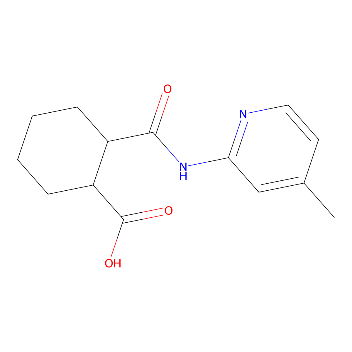 2-[(4-Methylpyridin-1-ium-2-yl)carbamoyl]cyclohexane-1-carboxylate molecular structure, CAS 419552-61-7