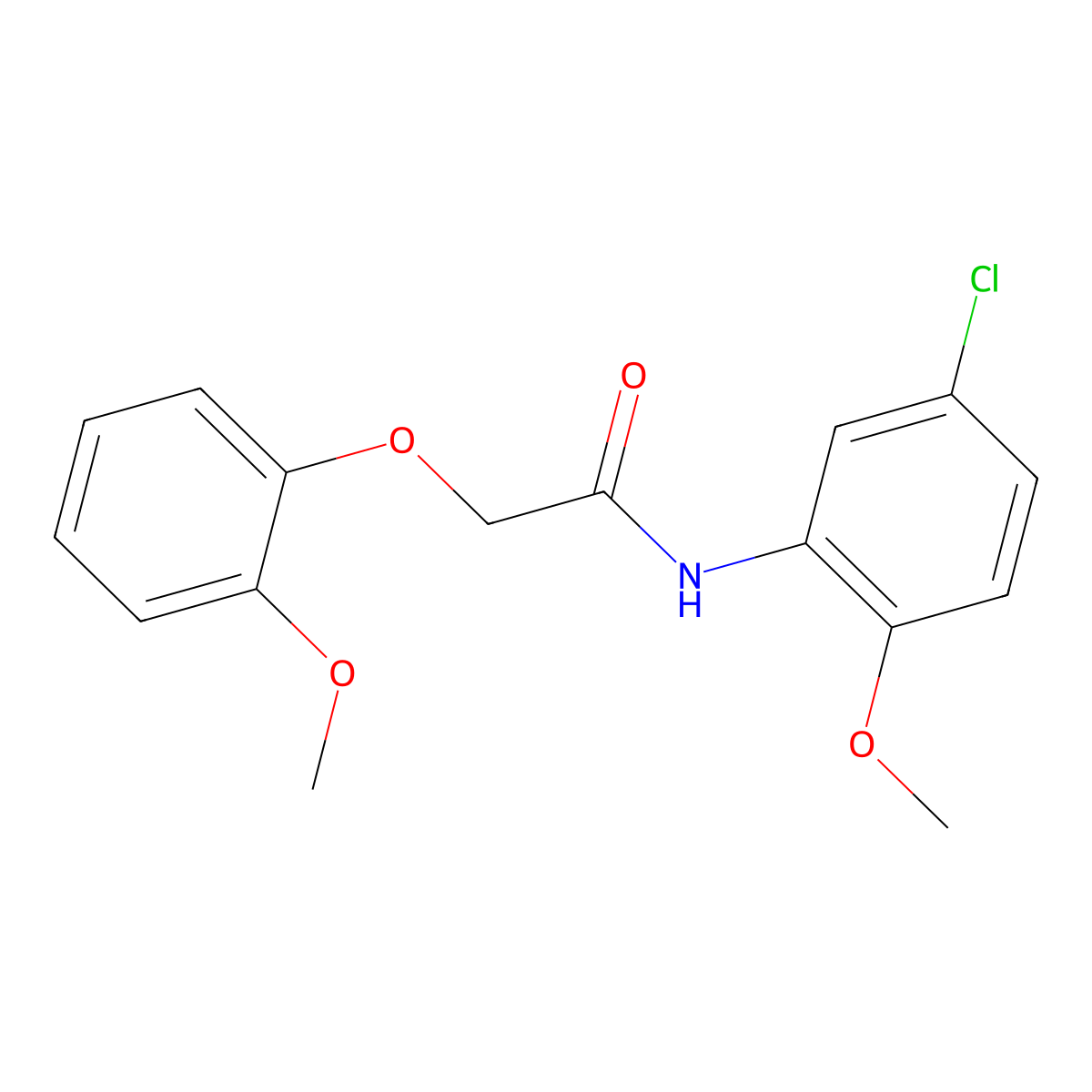N-(5-chloro-2-methoxyphenyl)-2-(2-methoxyphenoxy)acetamide molecular structure, CAS 419552-76-4